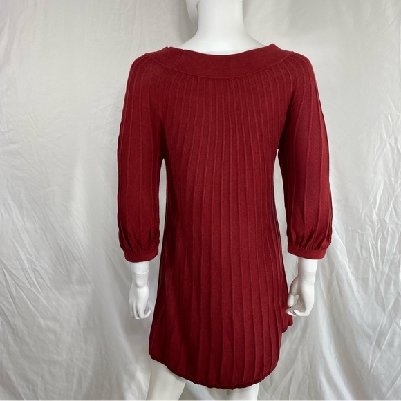 Leo & Nicole Ribbed Knit Boat Neck Sweater Bishop Sleeves Dress /Leggings Tunic - Picture 3 of 6